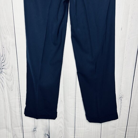 Lauren Ralph Lauren Dress Pants Mens Size 34Wx32L Navy Blue Cuffed Pleated - Picture 6 of 8